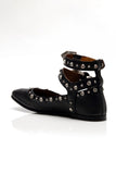 Free People MYSTIC DIAMANTE FLAT Style OB1786894 in black;Studded Ballet Flat;Studded Double Ankle Strap Ballet Flat; 