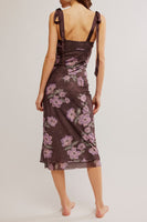 Free People Printed Got Glam Slip Dress Style FP066622CYP in Chocolate Combo;summer wedding guest dress;fall guest of dress;date night slip dress;free people floral slip dress