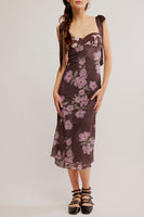 Free People Printed Got Glam Slip Dress Style FP066622CYP in Chocolate Combo;summer wedding guest dress;fall guest of dress;date night slip dress;free people floral slip dress