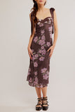 Free People Printed Got Glam Slip Dress Style FP066622CYP in Chocolate Combo;summer wedding guest dress;fall guest of dress;date night slip dress;free people floral slip dress