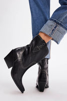 Free People Shoes Pitchfork Point Western Boot Style OB1959150 in Victorian Black Leather;Wester Style Ankle Boot;Free PEople Western Boot; 