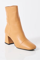 Free People Shoes Wisteria Ankle Boot Style OB1998147 in Camel Leather;Leather Low Heel Ankle Boot;Free People Leather Boot; 