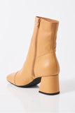 Free People Shoes Wisteria Ankle Boot Style OB1998147 in Camel Leather;Leather Low Heel Ankle Boot;Free People Leather Boot; 