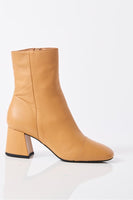 Free People Shoes Wisteria Ankle Boot Style OB1998147 in Camel Leather;Leather Low Heel Ankle Boot;Free People Leather Boot; 