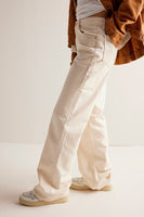 Free People Tinsley High Rise Baggy Jeans Style OB1714578 in Ecru; Winter White Jeans