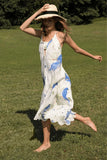 Guadalupe Design Parrot Dress;Summer Dress;Tropical Print Dress;Summer Midi Dress with Parrots; 