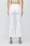 Hidden Jeans Happi Cargo Crop Flare Style HD3194C in White;White Cropped Flare JEans;Hidden Jeans White Mid Rise Cropped Flare