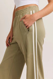 Le Lis Clothing Bow Detail Track Pant style SP2364 in Sage With White; SAge Green white bow detail track pant; spring track pant; athleisure track pant; trendy track pant