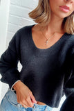 Line and Dot Clothing Lowen Sweater Style LT5732B in Black and Grey;2 piece layered sweater set; 