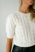 Lucy Paris Clothing Lee Pearl Sweater Style SW2804 in Cream; 