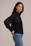 Lucy Paris Rana Embellished Button Down Style T2815-1 in Black; 