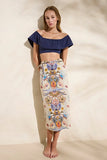 Marie Oliver Sunnie Skirt Style 3S1-246-206 in Florentina Placement Print. Printed Spring Summer Wrap Skirt; Cover-up skirt