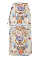 Marie Oliver Sunnie Skirt Style 3S1-246-206 in Florentina Placement Print. Printed Spring Summer Wrap Skirt; Cover-up skirt