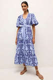 Marie Oliver Clothing Natty Dress Style 2N9C-262B-505B in Serenity; Embroidered Spring Summer Event Dress; Periwinkle Blue Embroidered Dress