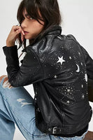 Mauritius Leather Noelia RF Leather Jacket in Black; 