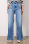 Paige Anessa 31" Wide Leg Jean style 1C77B61-B324 in Viva; Light Wash Raw Hem Wide Leg Spring Jeans