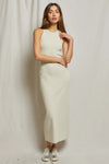 Perfect White Tee Cassidy Style D10-Cassidy in Oatmeal;Ribbed MAxi Dress;Perfect White Tee Ribbed Dress; 