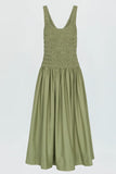 Pistola Alessia Smocked Drop Waist Vest STyle P00071135CP in Sage;green smocked waist Spring summer dress; 