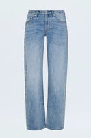 Pistola Denim Hendrix Lexi Mid Rise Bowed Straight Style P00016200RL SATLE in Satellite;Studded Jeans; 