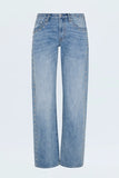 Pistola Denim Hendrix Lexi Mid Rise Bowed Straight Style P00016200RL SATLE in Satellite;Studded Jeans; 