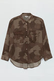 Pistola Denim Reese Sheer Button Down Shirt Style P00045093GP Camo) in Camo;Sheer Button Down Blouse;Sheer Camo Shirt;Fall Top; 