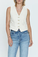 Pistola Denim Vero Fitted Vest Style P00095047RC ECU in Ecru;Fitted Denim Vest; 