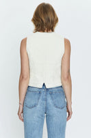 Pistola Denim Vero Fitted Vest Style P00095047RC ECU in Ecru;Fitted Denim Vest; 