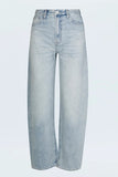 Pistola Denim Hendrix Lexi Mid Rise Bowed Straight Style P00016200RL SATLE in Satellite;Studded Jeans; 