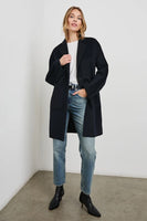 Rails CLothing Everest Coat Style 917-413-005 in Navy and 917-413-001 in Black; Timeless style; Long Wool Coat