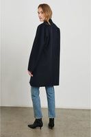 Rails CLothing Everest Coat Style 917-413-005 in Navy and 917-413-001 in Black; Timeless style; Long Wool Coat