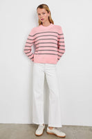 Rails Clothing Alise Sweater Style 849C-380C-7917 in Pink Heather Grey Stripe; Spring Transitional Sweater