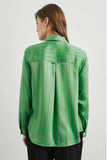 Rails Clothing Elias Shirt Style 524-337-7368 in Basil Stripe;Striped Button Down Shirt;Rails Satin Stroped Button Down;menswear-inspired Women's Button Down Shirt