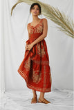 Rails Clothing Fawn Dress Style 651A-167D-7856 in Terracotta; Rails Embroidered Eyelet Cutout Floral Summer Midi Dress