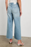 Rails Clothing Getty Wide Leg Crop Style 757-219A-7673 in Harbor Blanket Stitch; Light Wash Cropped Wide Leg Jeans