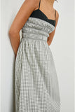 Rails Clothing Primrose Dress Style 670-114F-7896 in ivory jet gingham; Layered Spaghetti Strap Gingham Dress; Summer Dress; Modern Gingham Dress