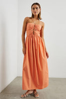 Rails Clothing Silvia Dress Style 520-177C-4239 in Papaya;Summer Dress;Rails Front Cut Out Dress; Strappy Summer Dress;