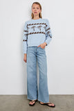 Rails Clothing Zoey Sweater Style 829-307-7915 in Palm Stripe; blue palm tree sweater; spring sweater with palm trees