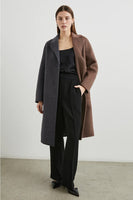 Rails LA Clothing Lore Coat Style 915A-427A-7554 in Charcoal and Mink;Color Block Fall Car Coat;Rails Fall Coat; 