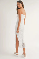 Sage the Label FRESH AIR TUBE MIDI DRESS Style LG2357 in Off White;Lace tube Midi Dress;Bride to be dress; 