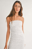 Sage the Label FRESH AIR TUBE MIDI DRESS Style LG2357 in Off White;Lace tube Midi Dress;Bride to be dress; 