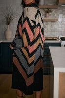 Saltwater Luxe Clothing Charo Sweater Style S3329-MUL in Multi Color;Long Sweater Cardigan;Fall Winter Sweater Cardigan; 