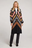 Saltwater Luxe Clothing Charo Sweater Style S3329-MUL in Multi Color;Long Sweater Cardigan;Fall Winter Sweater Cardigan; 