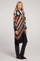 Saltwater Luxe Clothing Charo Sweater Style S3329-MUL in Multi Color;Long Sweater Cardigan;Fall Winter Sweater Cardigan; 