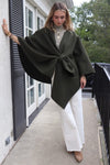 Scandal Italy Clothing Viola Wrap Style Viola-24 in Green and also Beige;Fall Wrap;Fall Wrap Style Cape; 