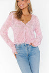 Show ME Your Mumu Maxene Top Style MF4-5880 PR22 in Rosette Mesh Pink;Romantic date night top