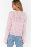 Show ME Your Mumu Maxene Top Style MF4-5880 PR22 in Rosette Mesh Pink;Romantic date night top