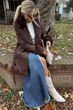 Show Me Your Mumu Clothing Penny Lane Coat Style MDF2-599 CF08 in Cocoa Faux Leather w/Faux Fur; 