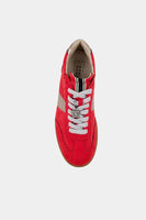 ShuShop Sydney Sneaker in Red Velvet;REd Sneaker;Red Adidas Sneaker; 