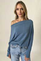 Six Fifty Clothing The Anywhere Top Style SF0396 in indigo; Off the Shoulder Spring Top