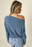 Six Fifty Clothing The Anywhere Top Style SF0396 in indigo; Off the Shoulder Spring Top